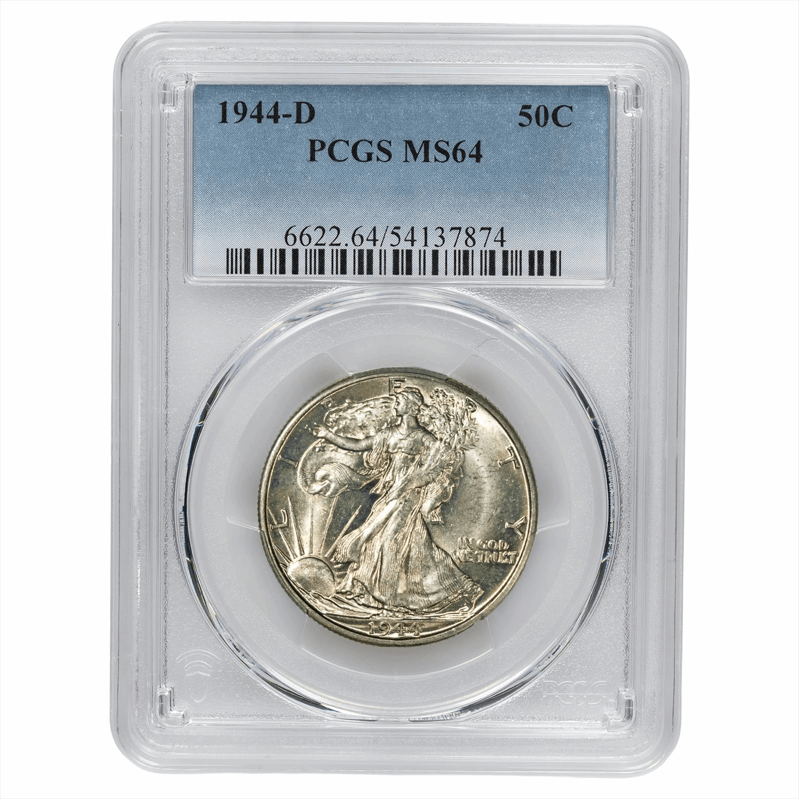 1944-D Walking Liberty Half Dollar 50C PCGS MS 64