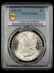1881 CC $1 PCGS  MS64