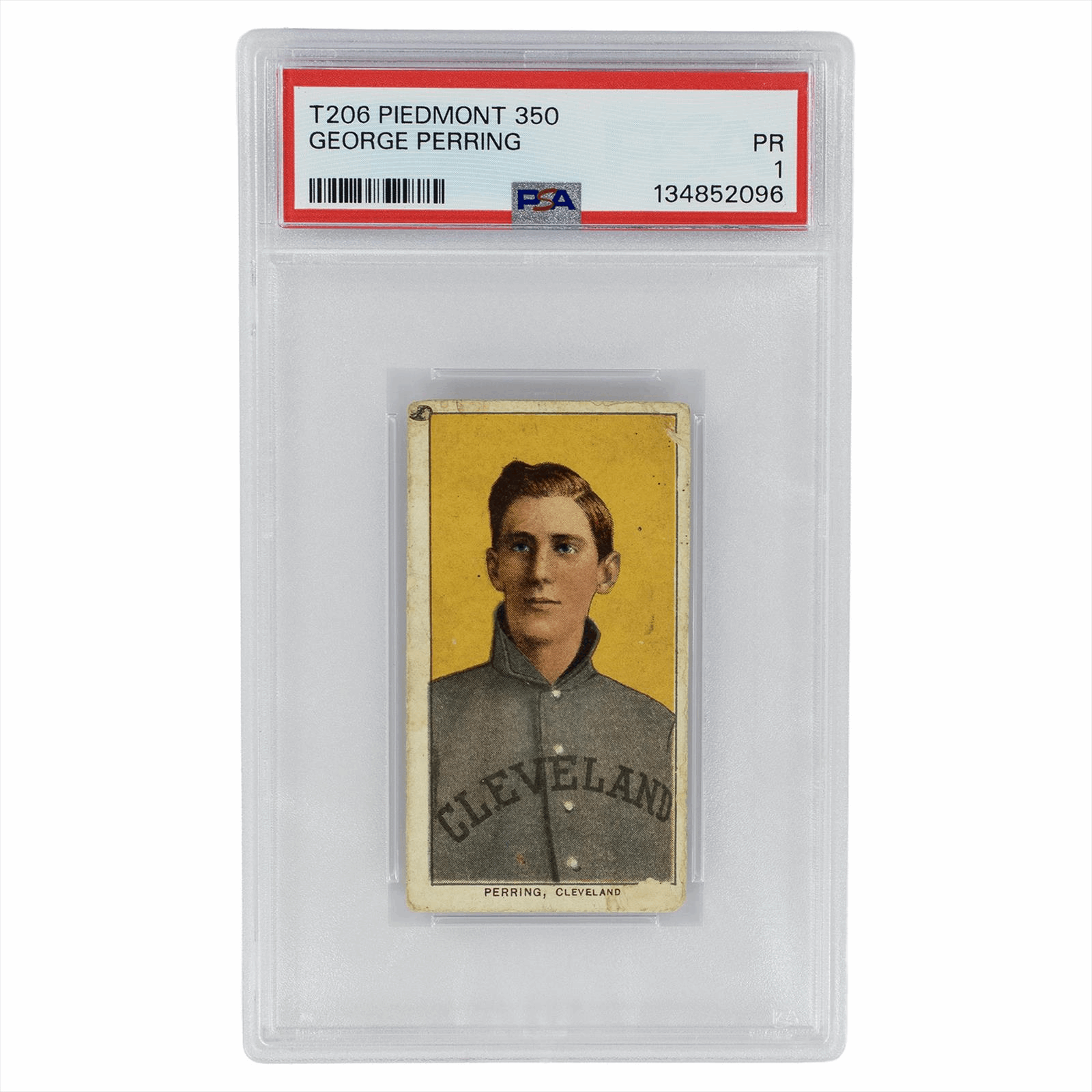 1909-11 T206 Piedmont 350 George Perring PSA PR 1 Cert #134852096