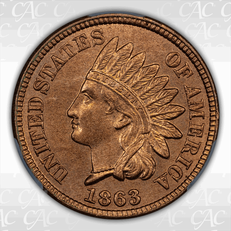 1863 1C CACG MS 65