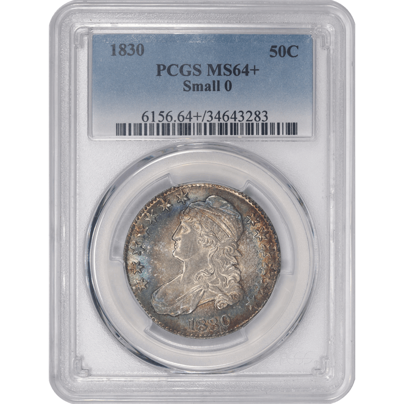 1830-P  Small 0 Capped Bust PCGS MS 64 + Lovely Album Toning 