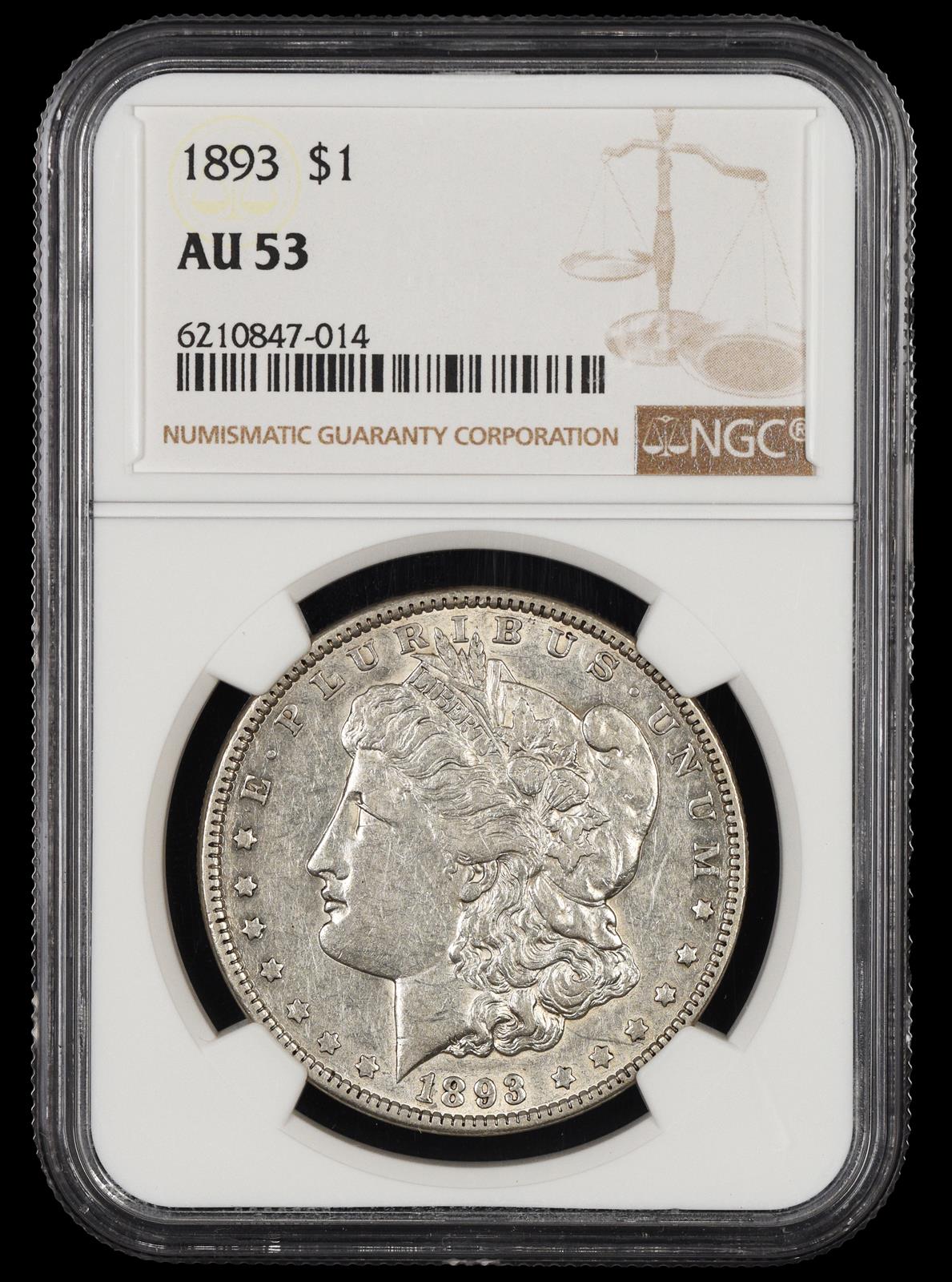 1893 $1 NGC AU-53