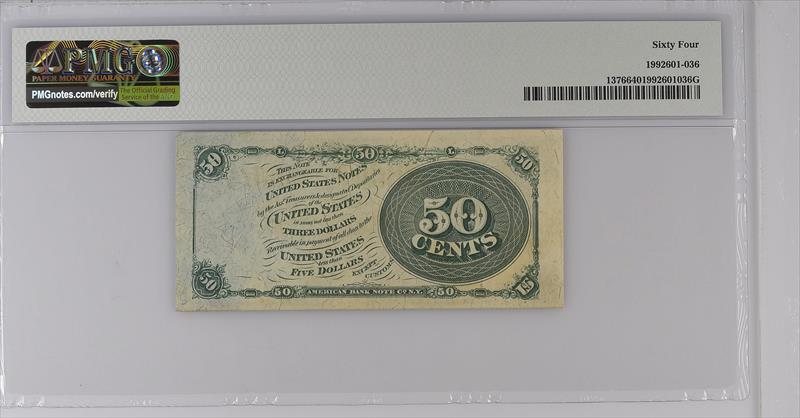 FR. 1376 50 Cent Fourth Issue Fractional Currency PMG 64  