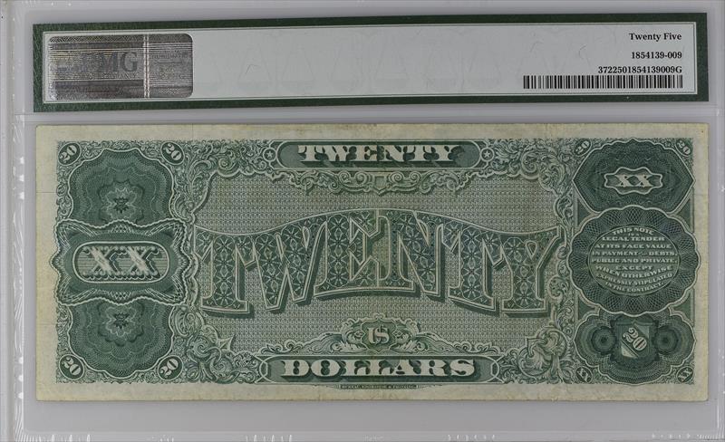 Fr. 372 1890 $20 Treasury Note PMG VF 25 