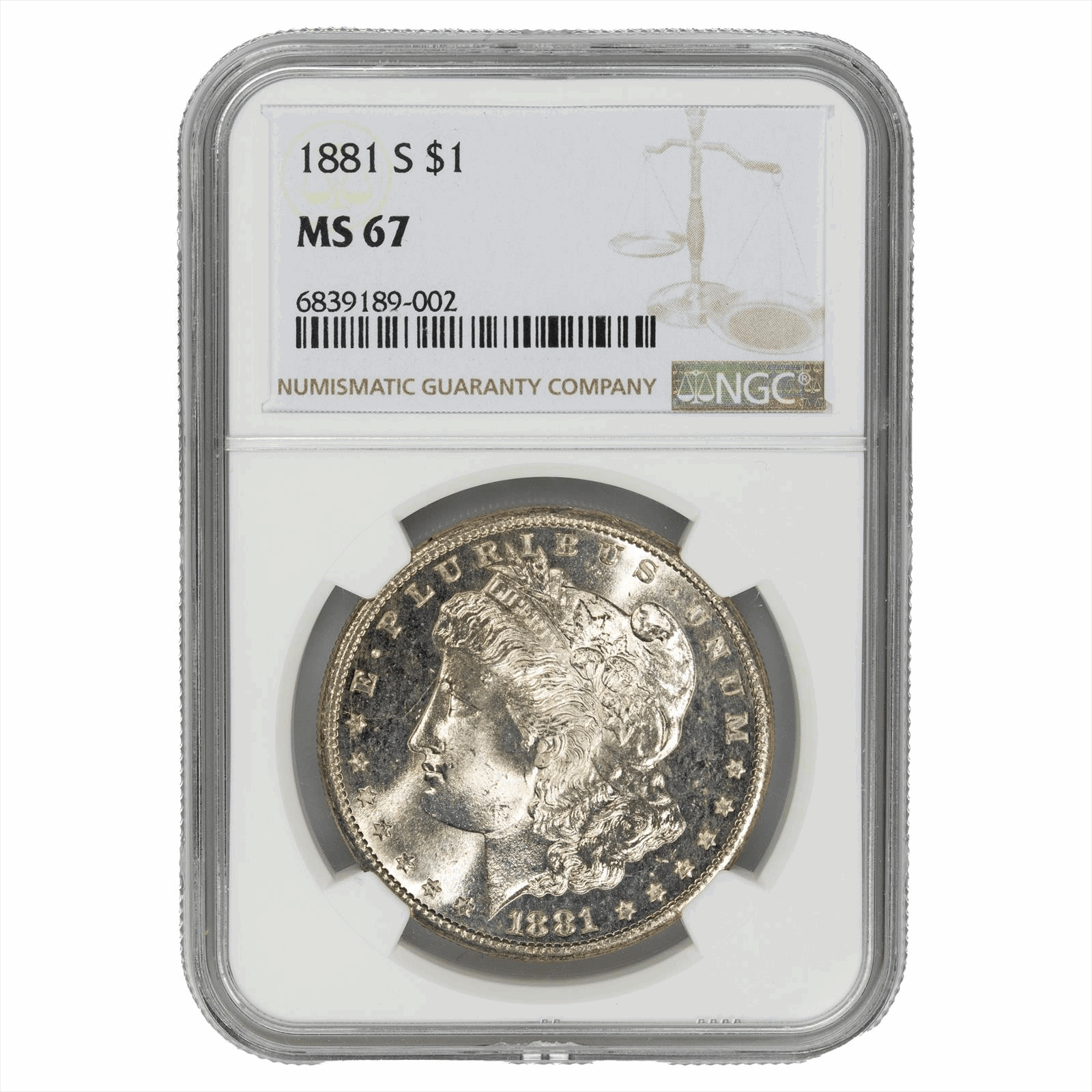 1881-S $1 Morgan Silver Dollar NGC MS 67 