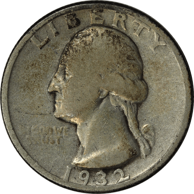 1932-D Washington Quarter 25c,  Circulated, Fine - Key Date