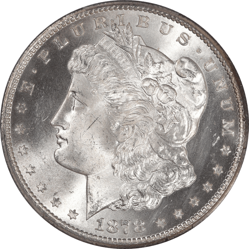 1878-CC Morgan Silver Dollar $1, PCGS MS 64 - White, Untoned 