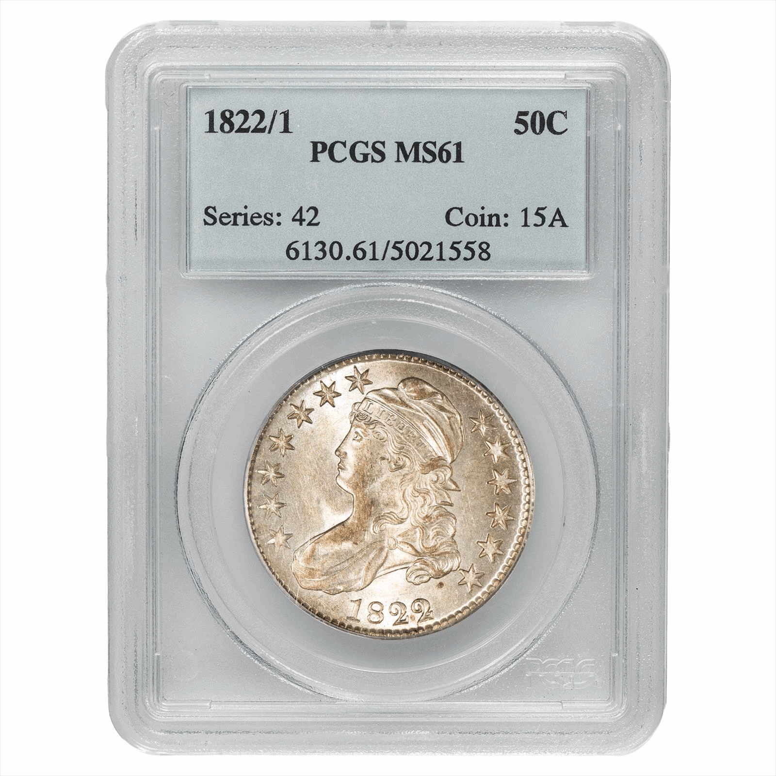 1822/1 Capped Bust Half Dollar 50C PCGS MS 61