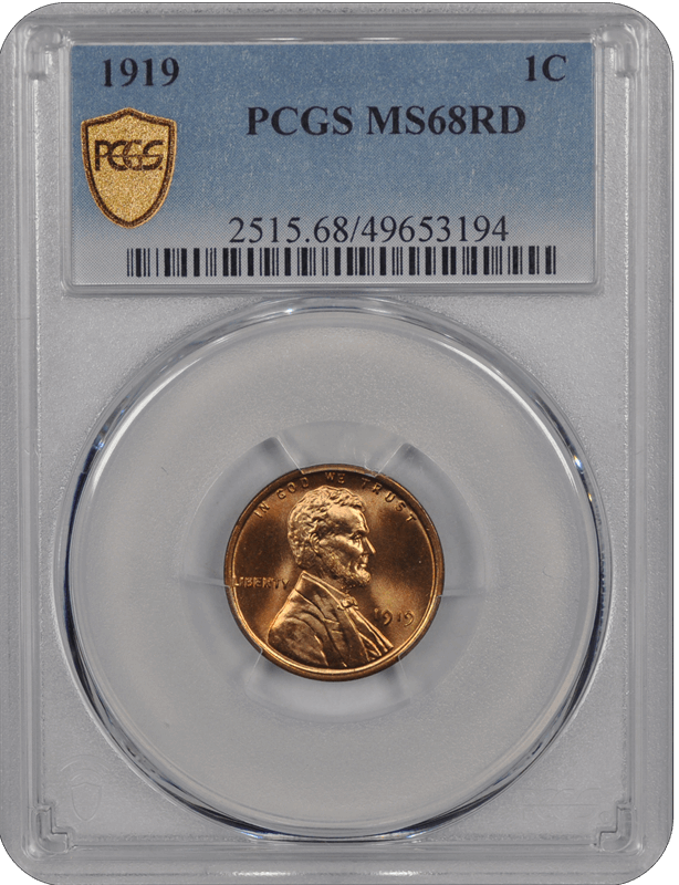 1919 Lincoln PCGS RD 68