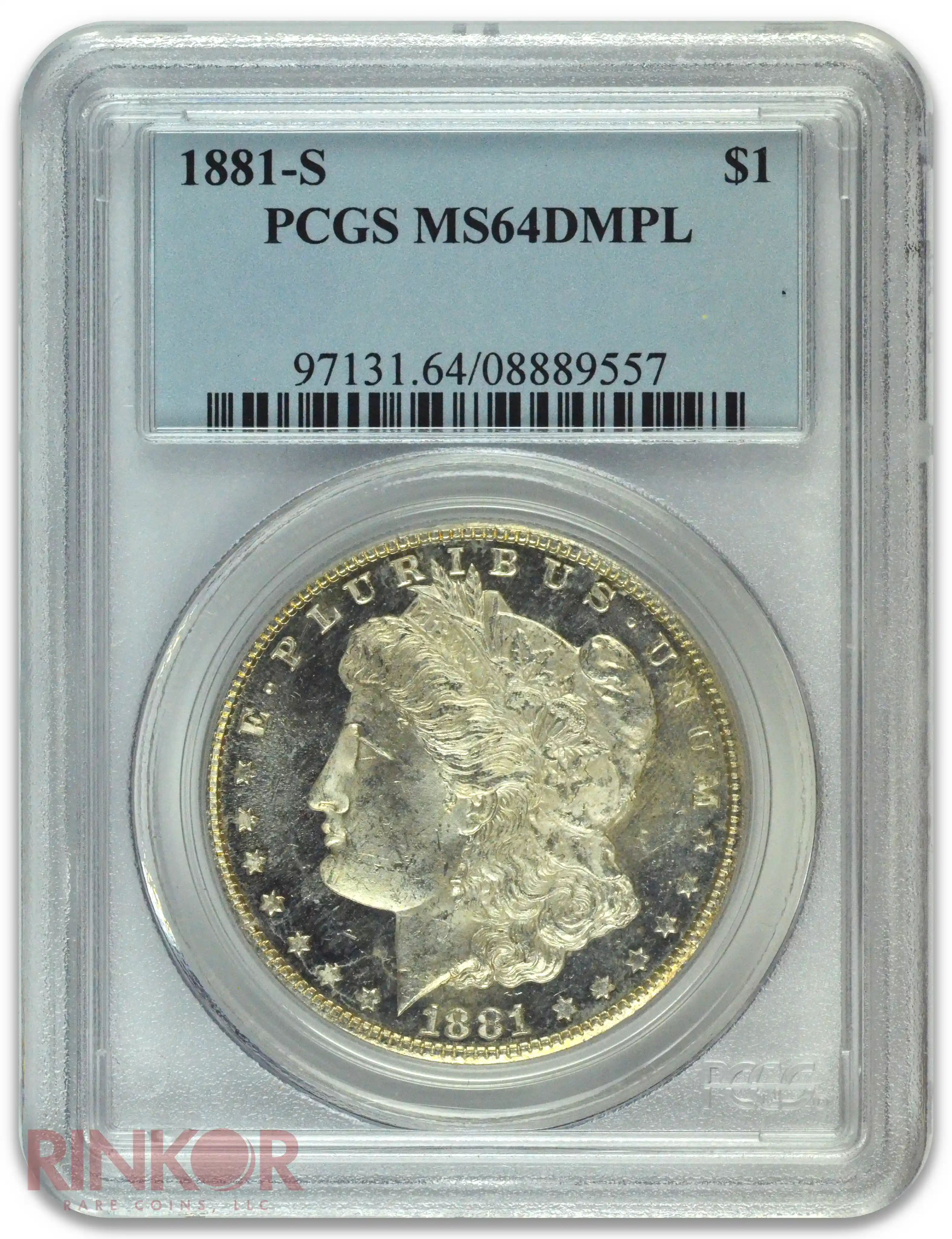 1881-S $1 Morgan Dollar PCGS MS 64 DMPL