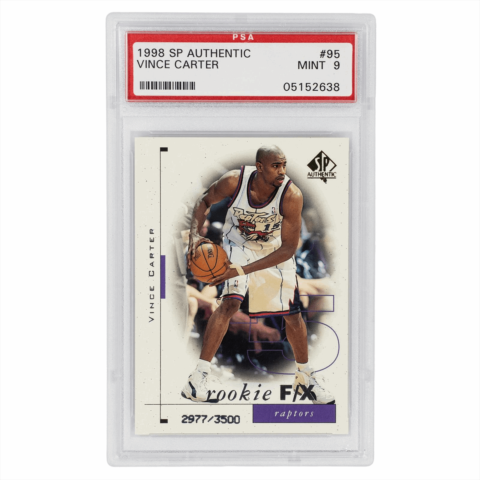 1998 Upper Deck SP Authentic Vince Carter #95 PSA MINT 9 Cert #05152638