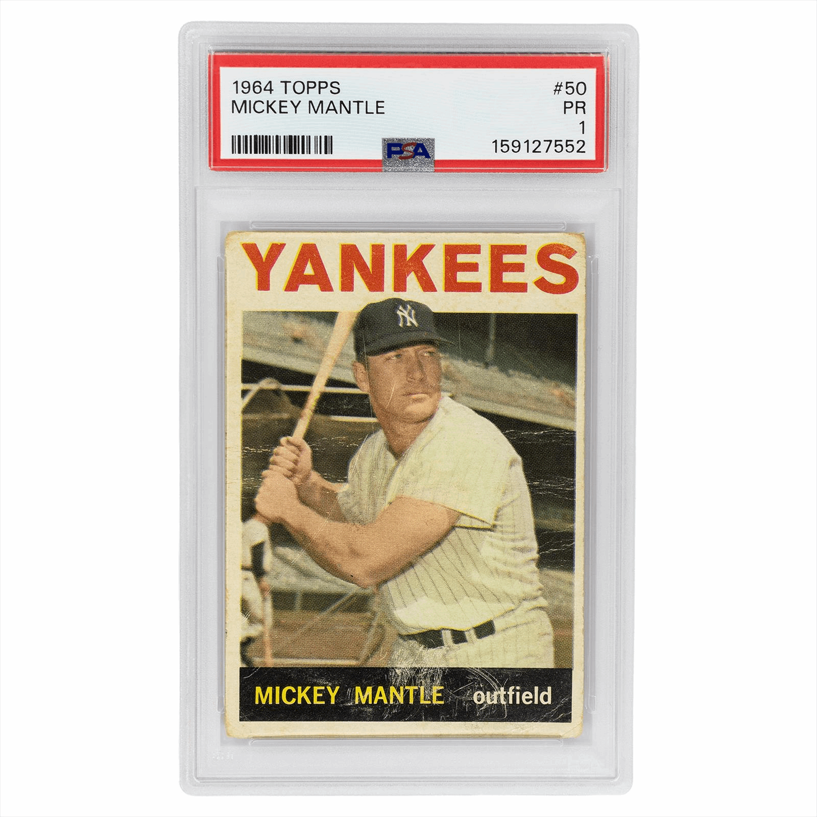 1964 Topps Mickey Mantle #50 PSA PR 1 Cert #159127552