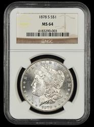 1878 S $1 NGC  MS64