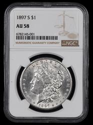 1897 S $1 NGC AU58 AU58