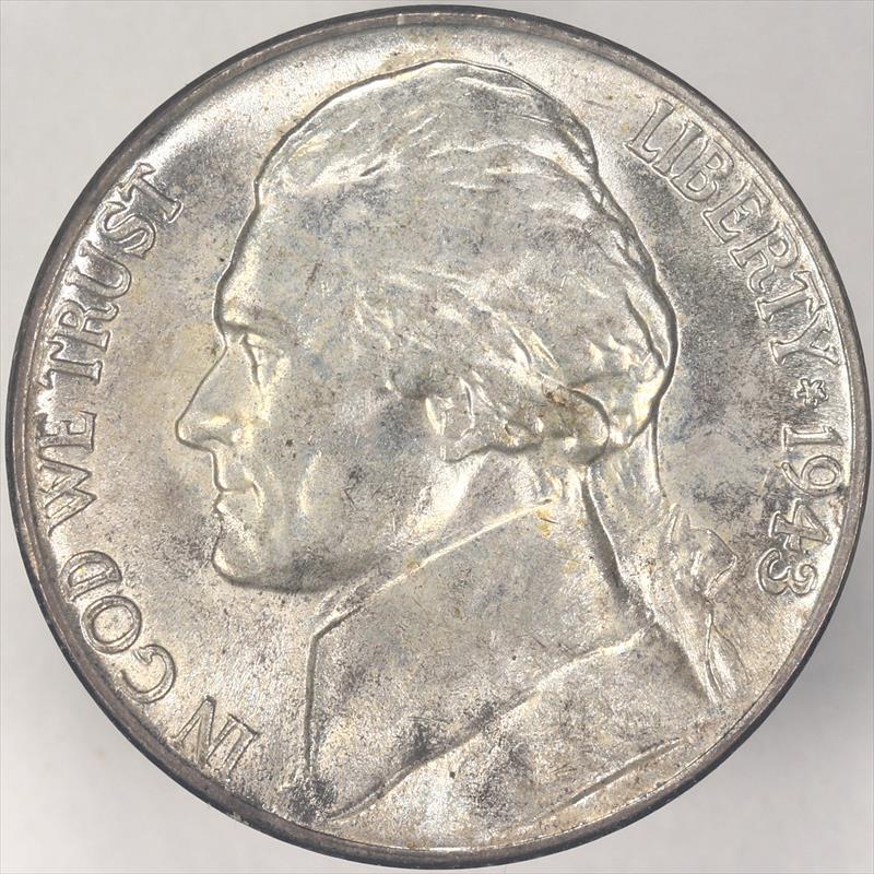 1943-D Jefferson War Nickel 5c  Choice Uncirculated - Nice Original Coin 