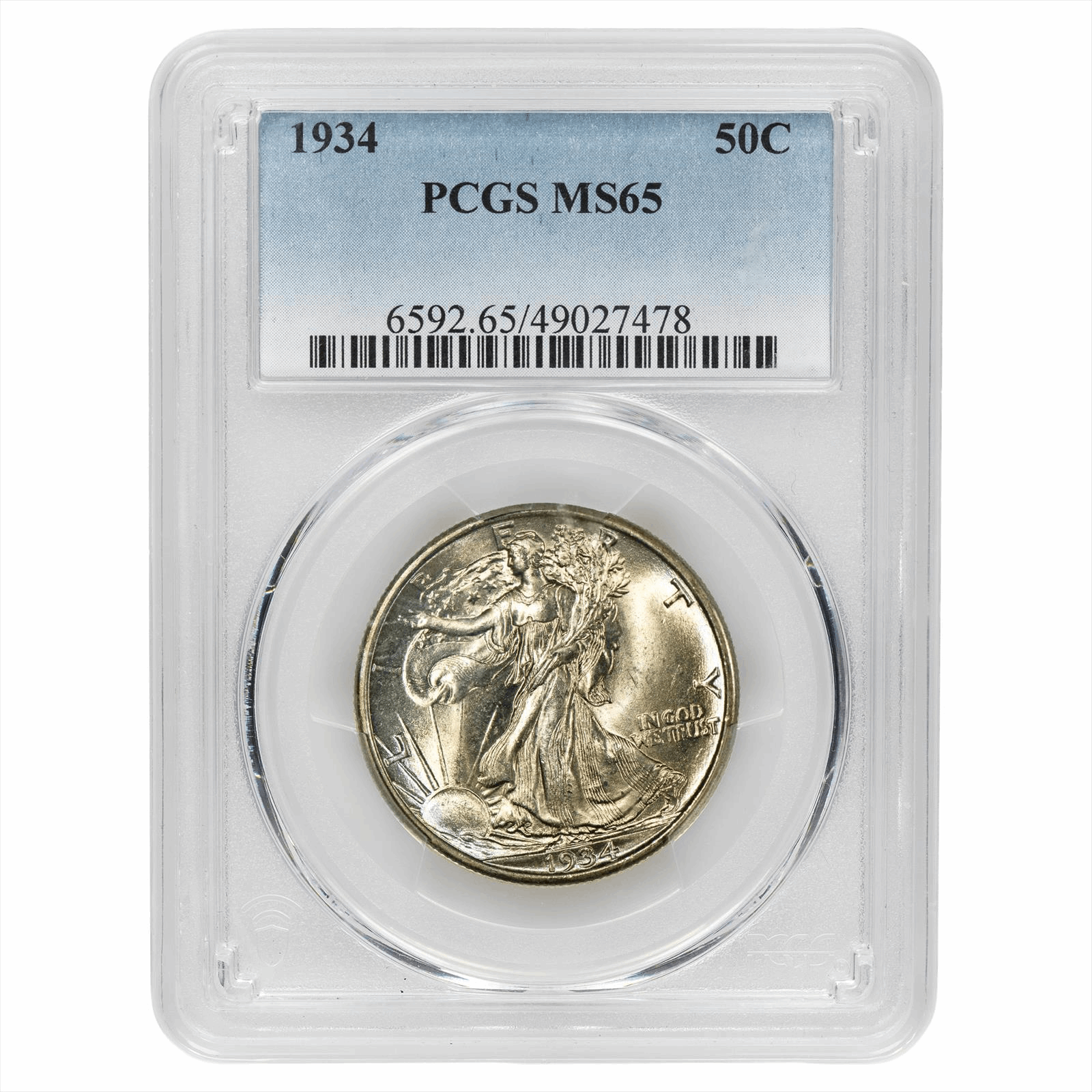 1934 Walking Liberty Half Dollar 50C PCGS MS 65