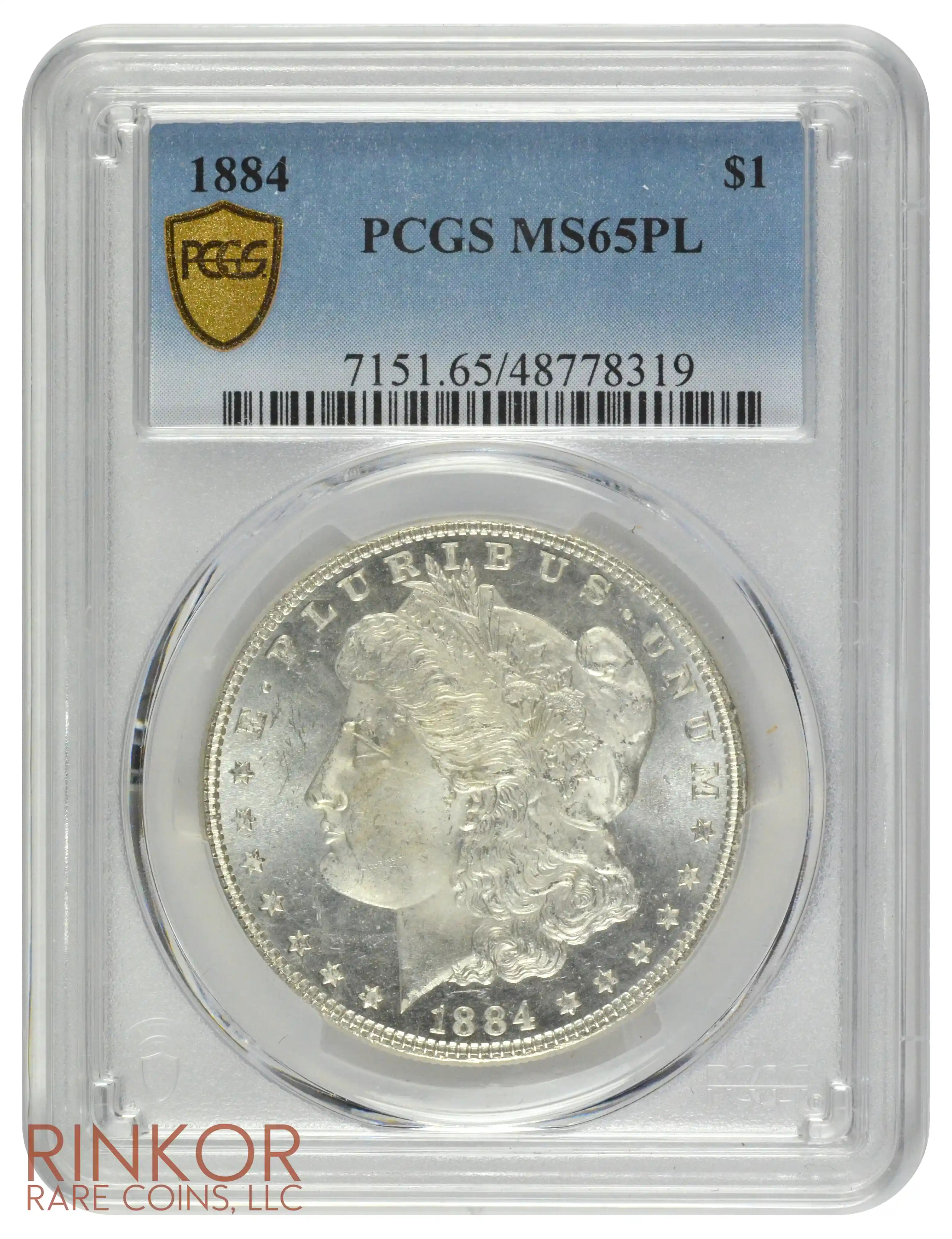 1884 $1 PCGS MS 65 PL
