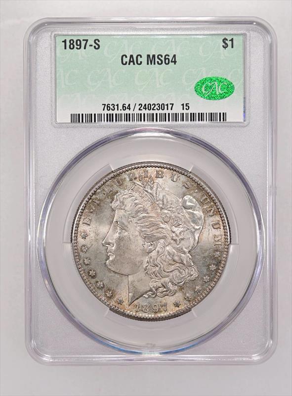 1897-S $1 CAC MS 64