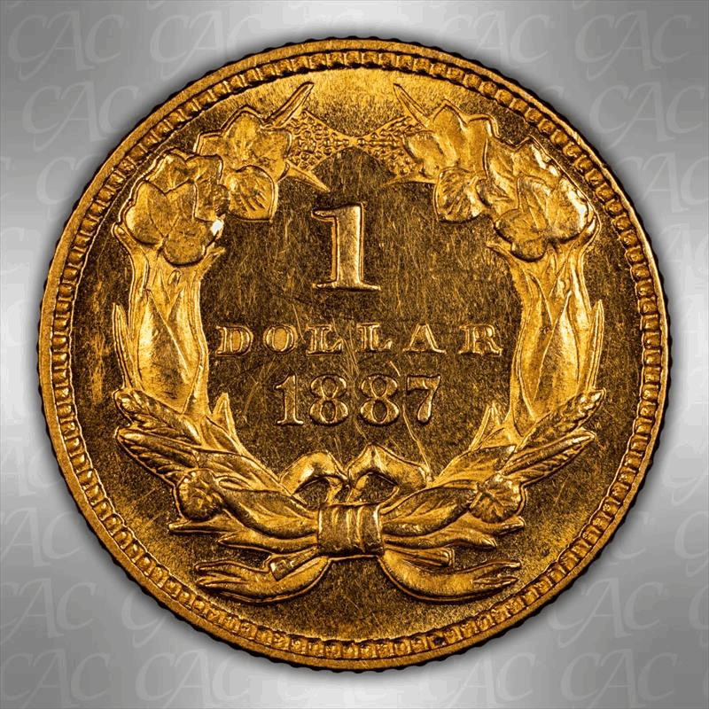 1887 G$1 CACG MS 61 PL