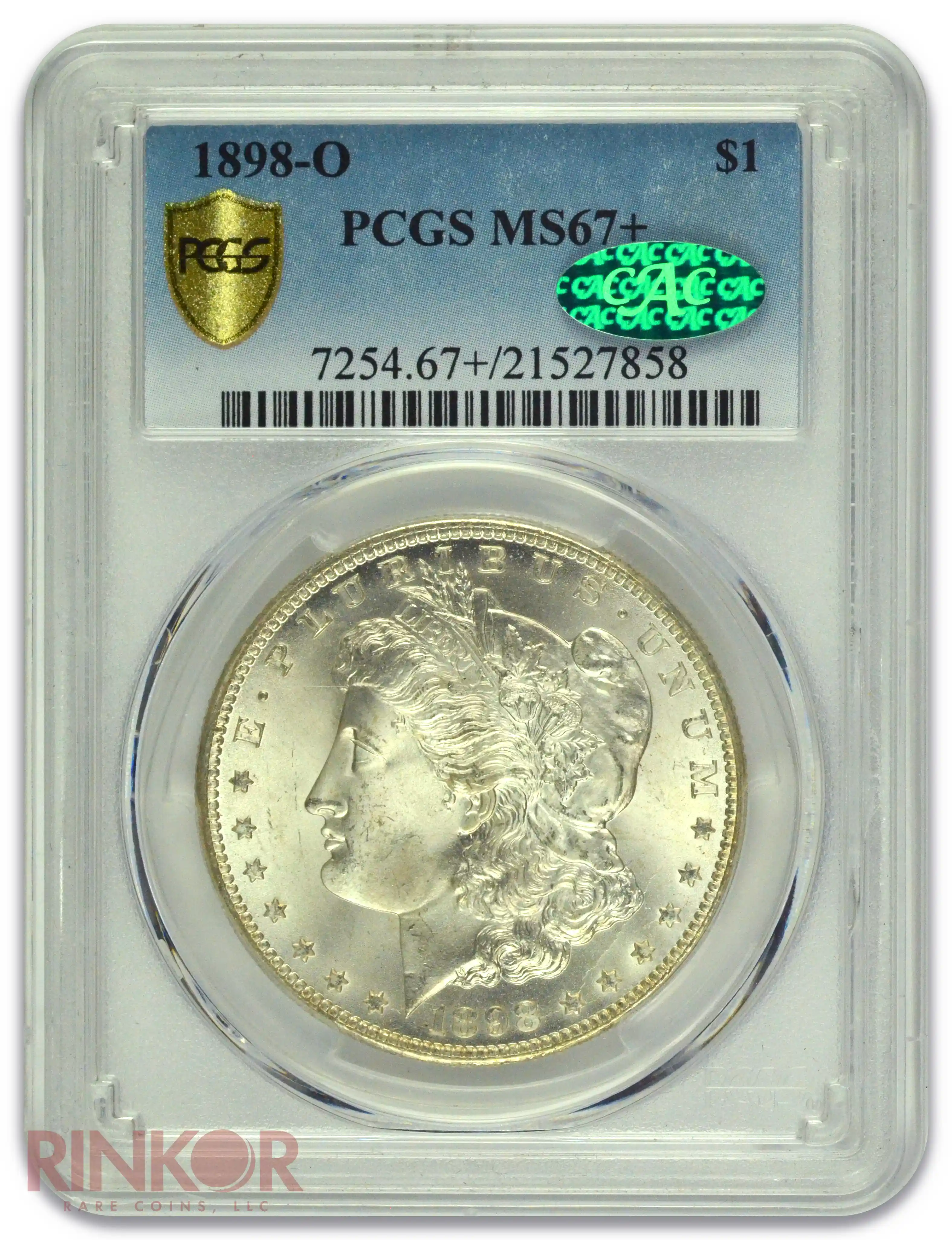 1898-O $1 Morgan Dollar PCGS MS 67+ CAC
