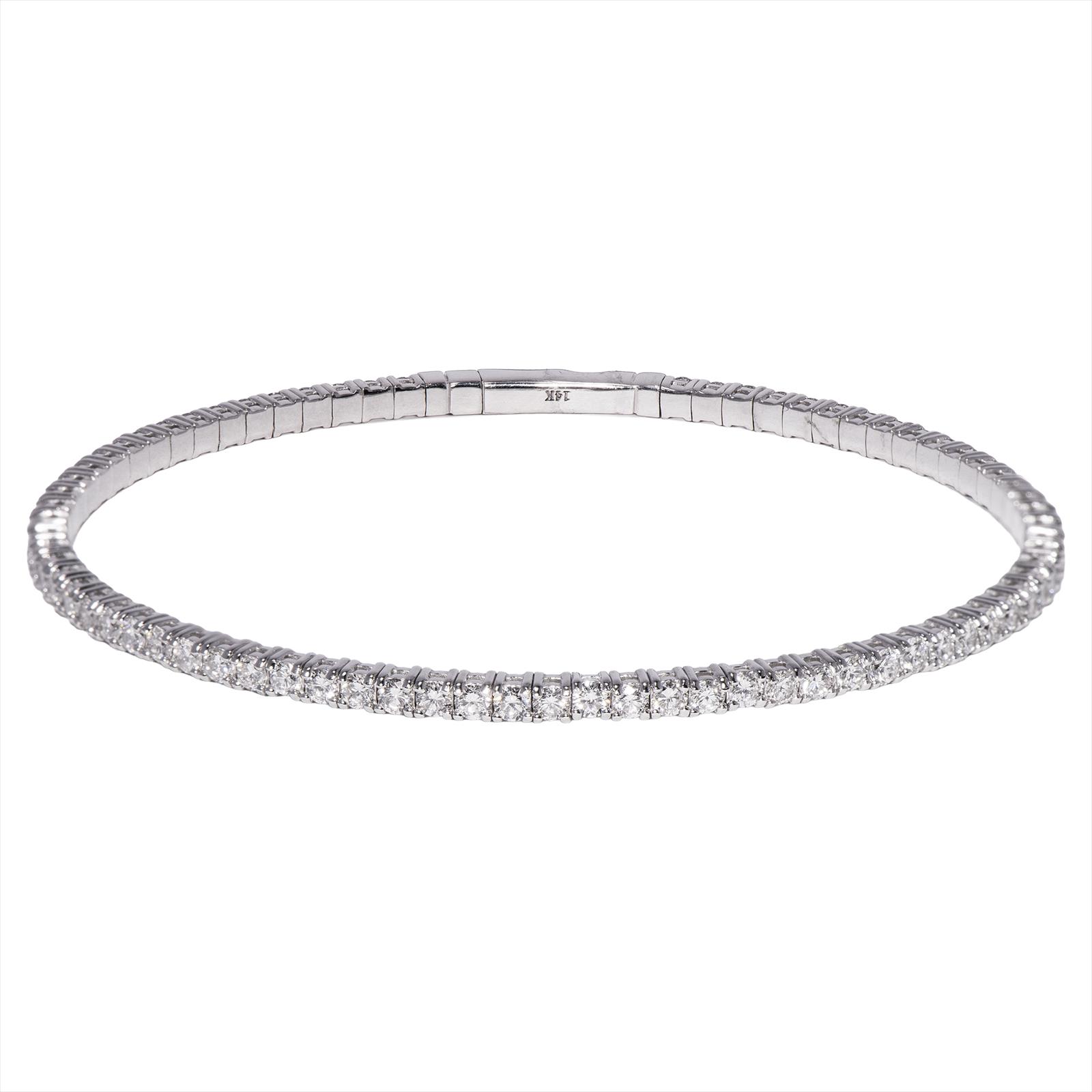 Ladys Bracelet 2.97CWT Lab Grown Diamond 14kt White Gold 