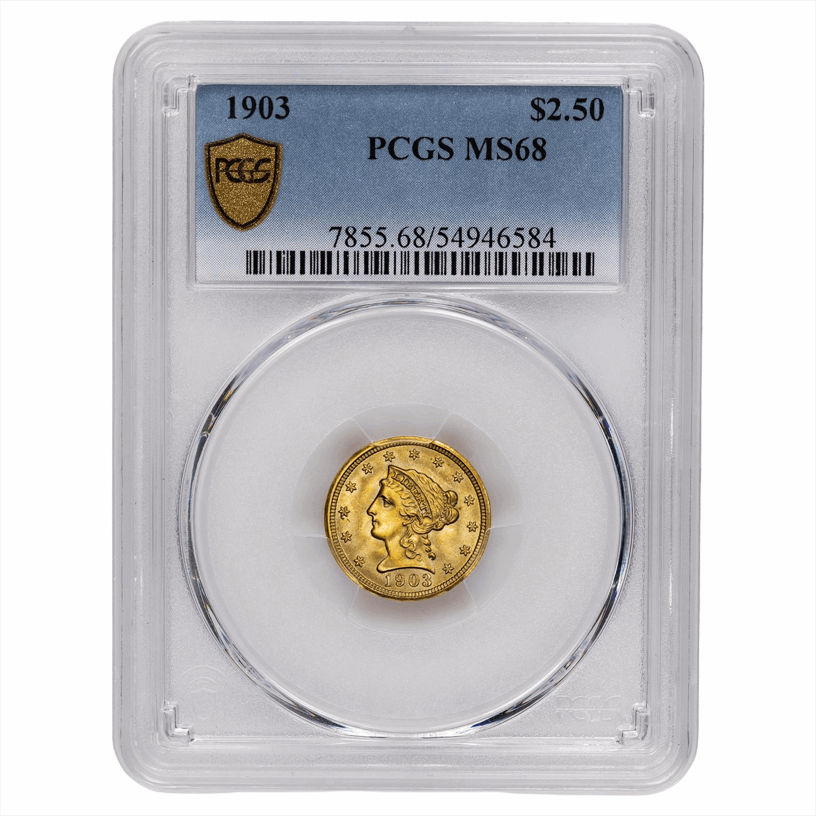 1903 $2 1/2 Liberty Head Quarter Eagle, PCGS MS68 - Amazing Quality
