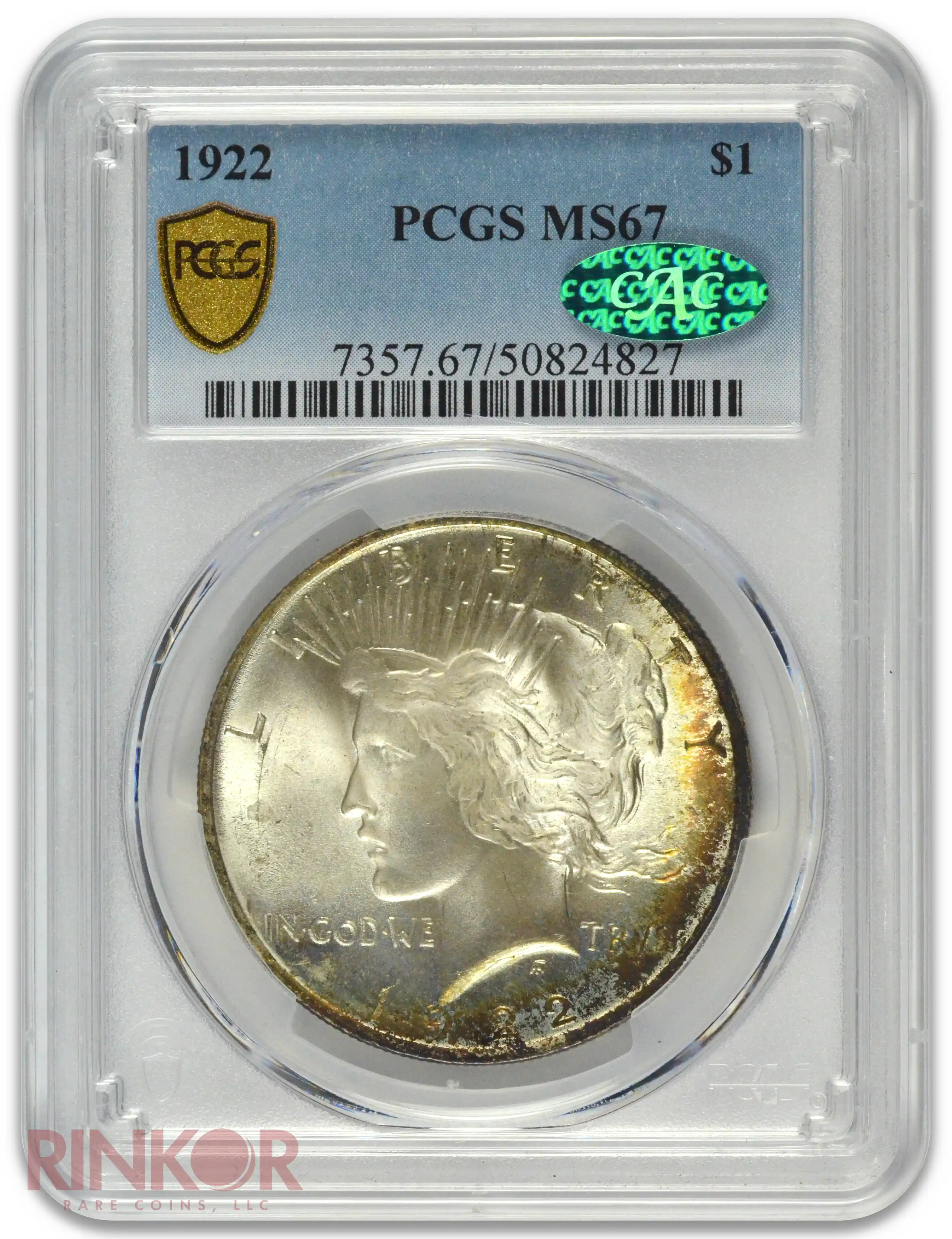 1922 $1 PCGS MS 67 CAC