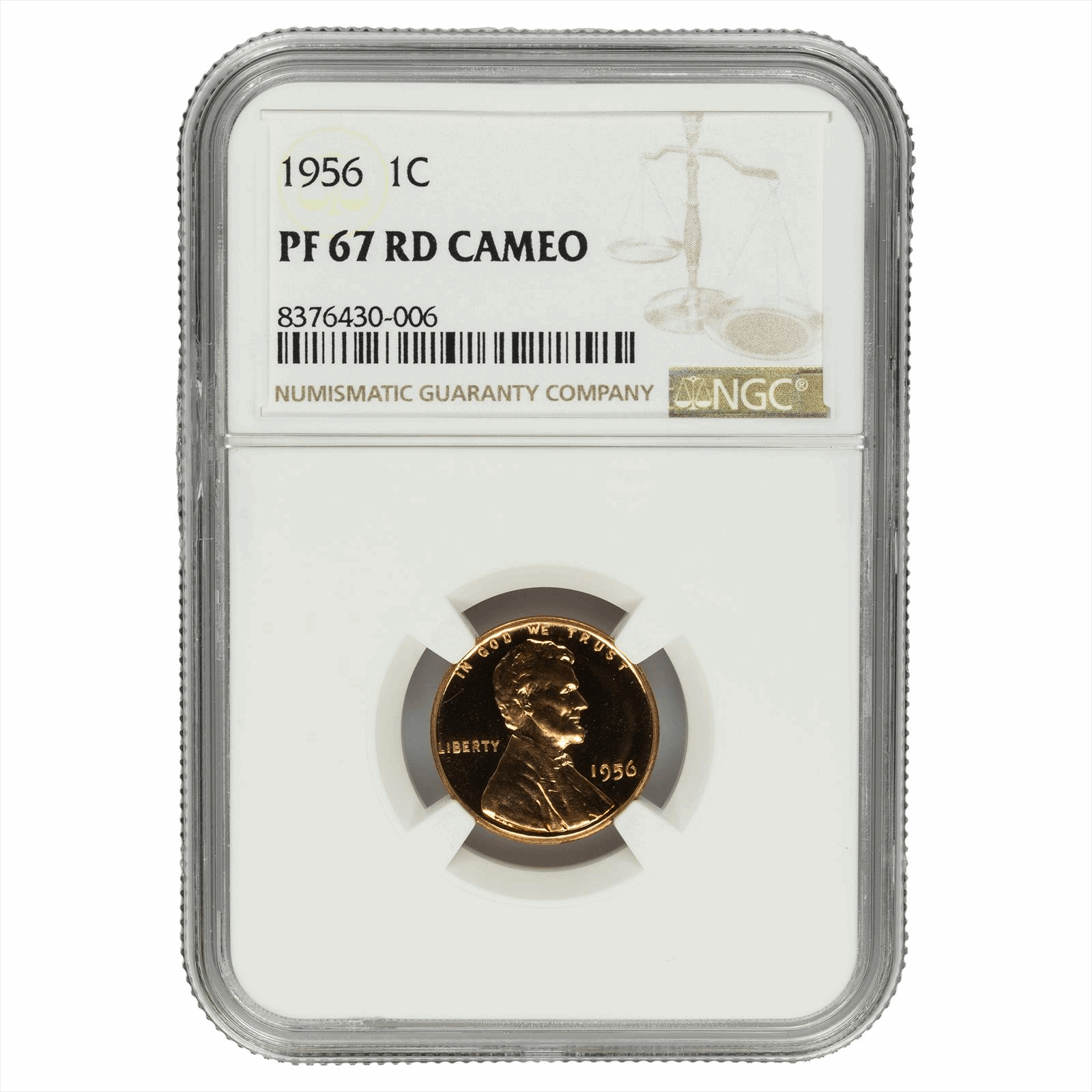 1956 Lincoln Wheat Cent 1C NGC PF 67 RD CAM