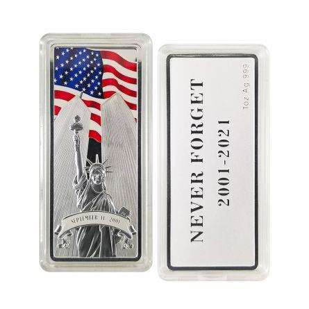 Silver Bar, 1oz. World Trade Center 20 Year 9/11 Memorial 