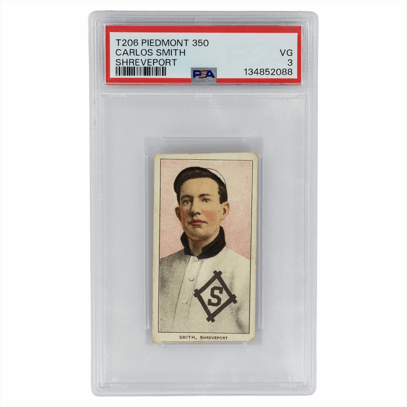 1909-11 T206 Piedmont 350 Carlos Smith Shreveport PSA VG 3 Cert #134852088