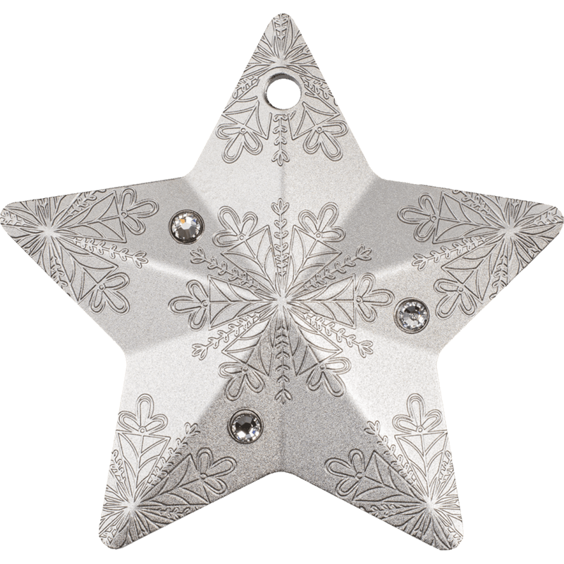2023 1oz Silver SNOWFLAKE STAR Holiday Ornament Series - Limited  Mintage - CIT 