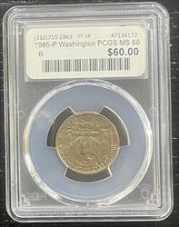 1985-P Washington PCGS MS 66