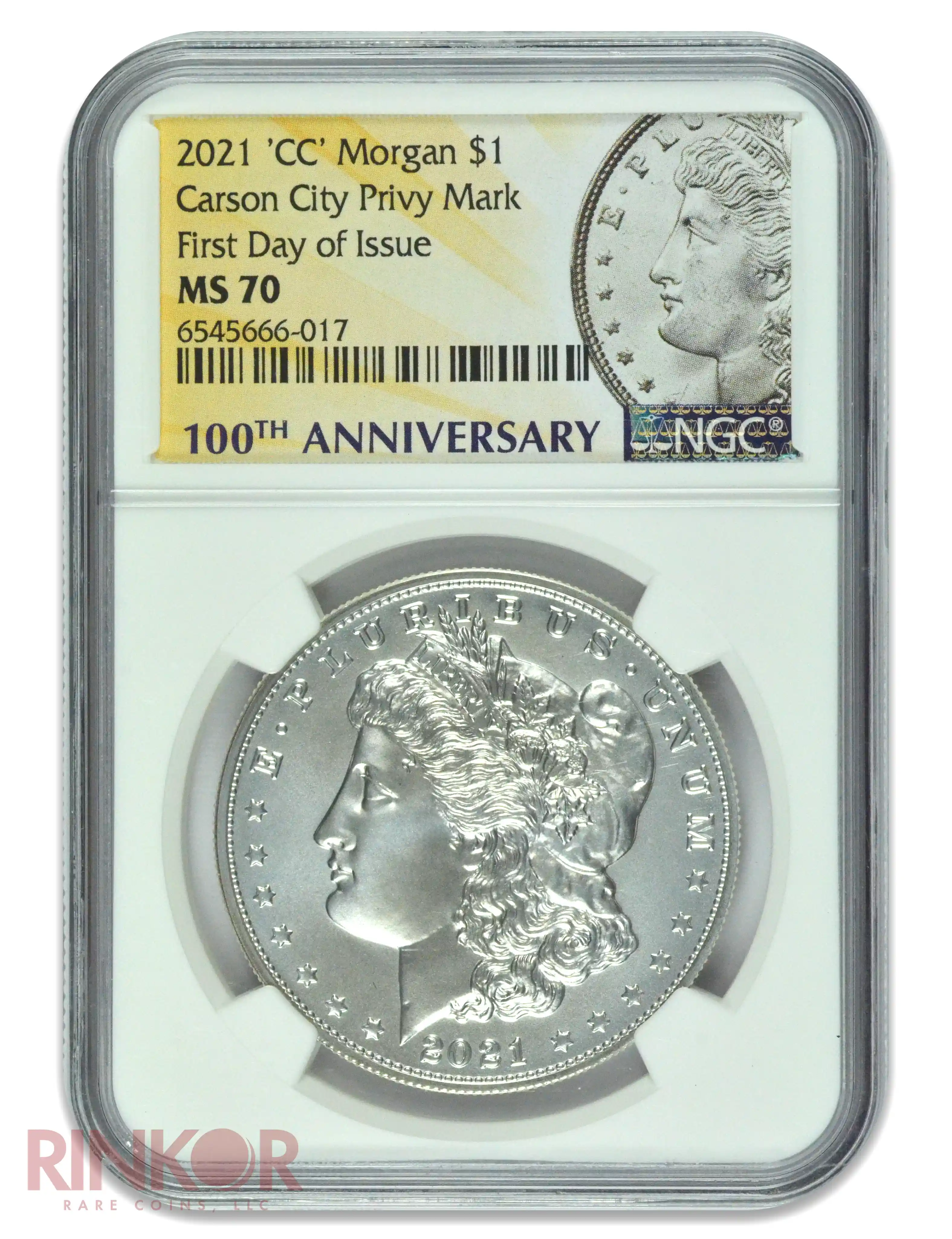 2021-CC Privy Morgan Dollar First Day of Issue NGC MS 70