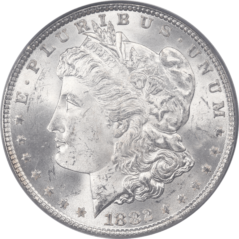 1882 Morgan Silver Dollar $1 PCGS MS64 CAC - Lustrous, OGH