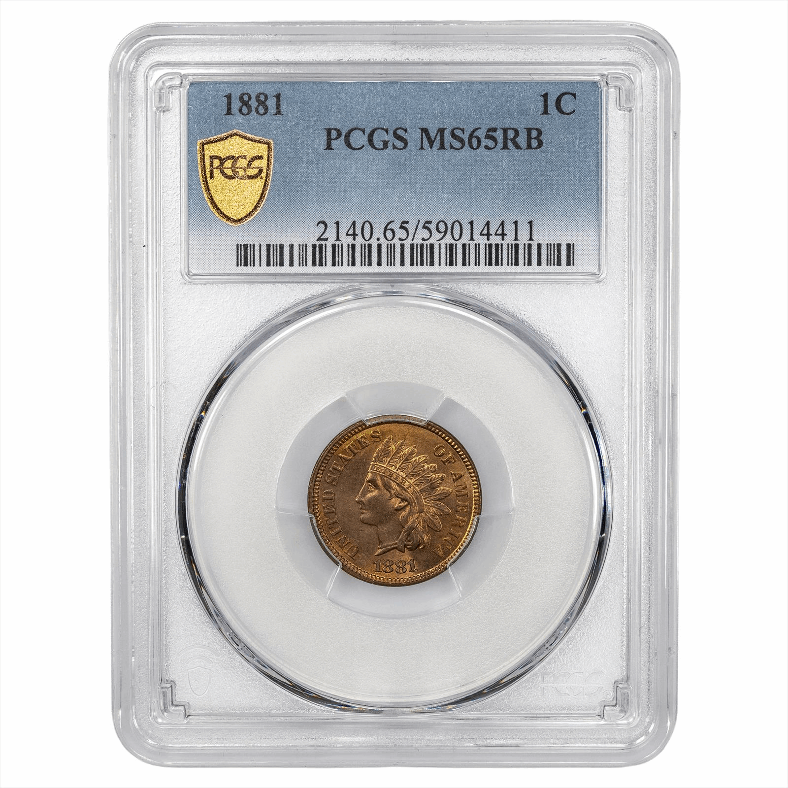 1881 Indian Head Cent 1C PCGS MS 65 RB