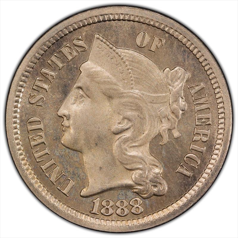 1888 3CN PCGS PR67 CAC 