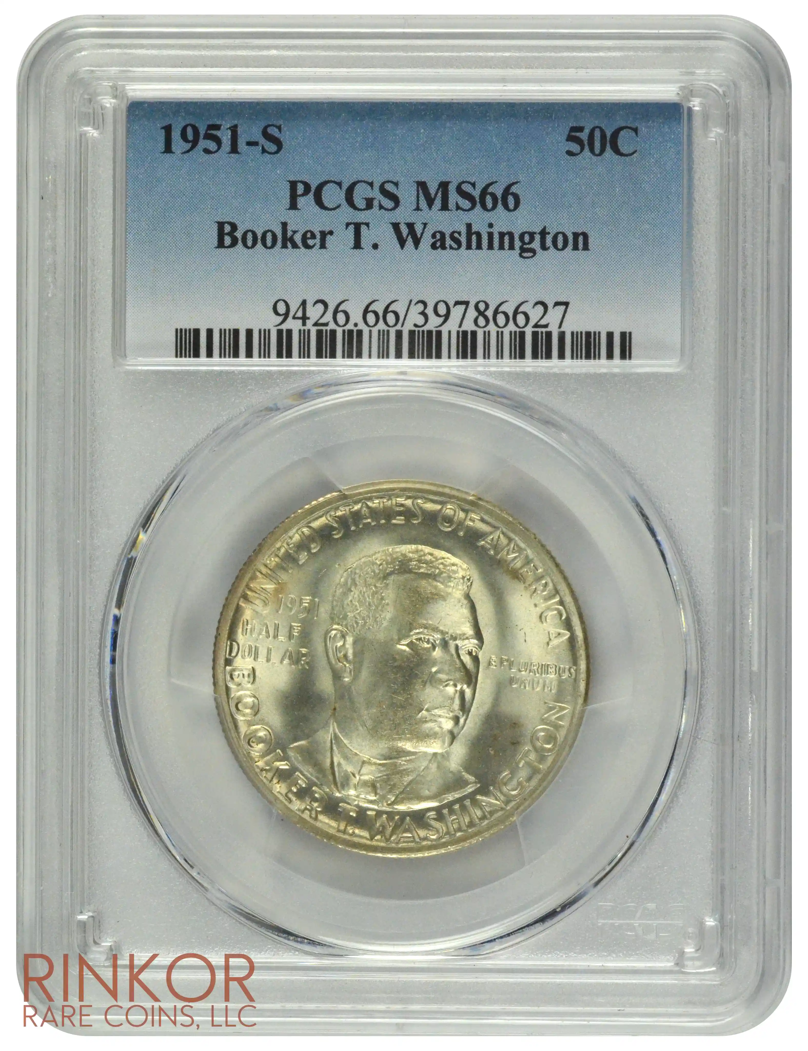 1951-S Booker T. Washington Commemorative Half Dollar PCGS MS 66