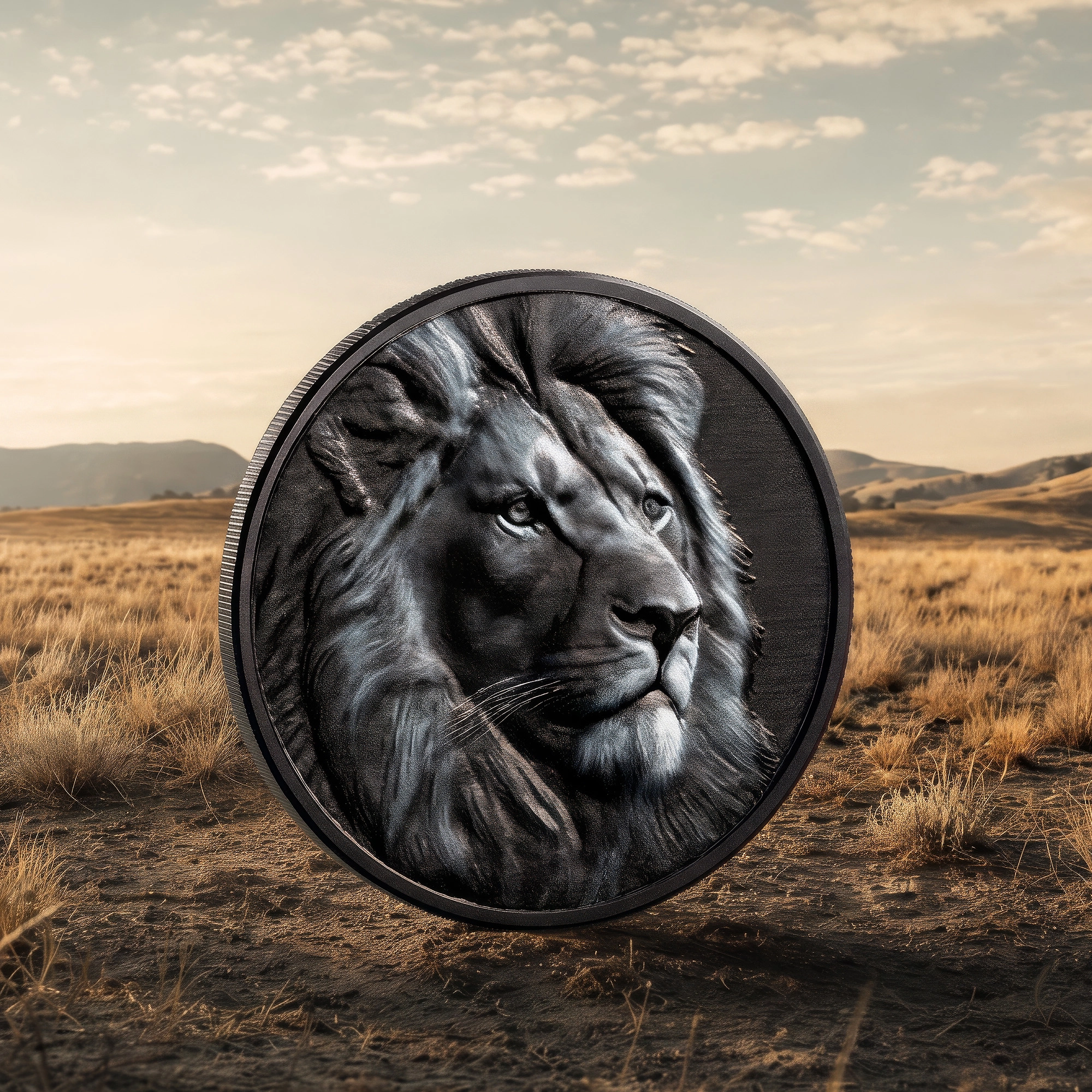 2026 Cook Islands Black and White Lion 1oz Silver Coin Ultra High Relief