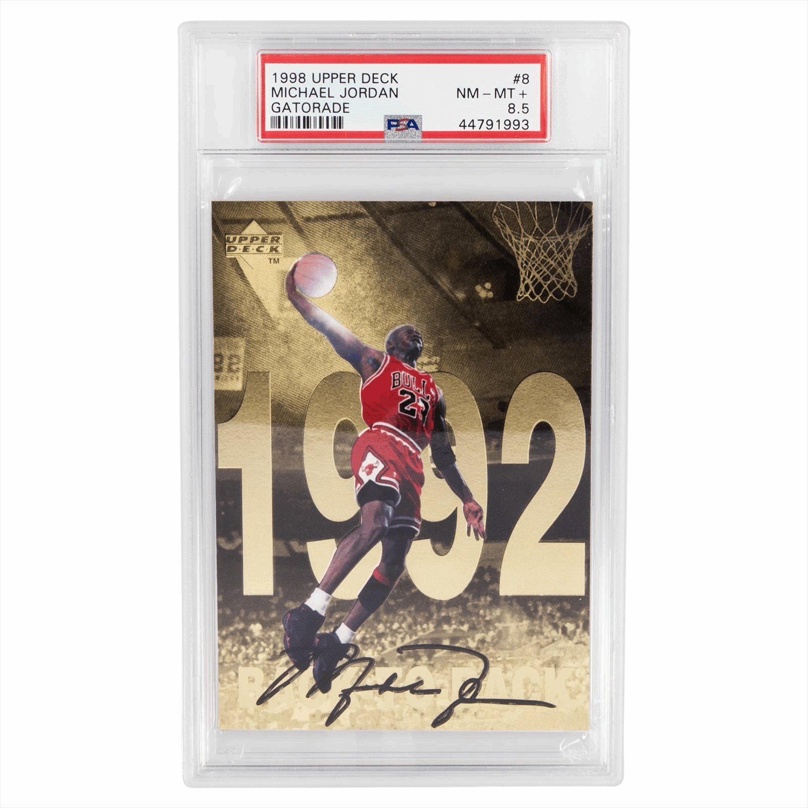 1998 Upper Deck Michael Jordan Gatorade #8 PSA NM-MT+ 8.5 Cert #44791993