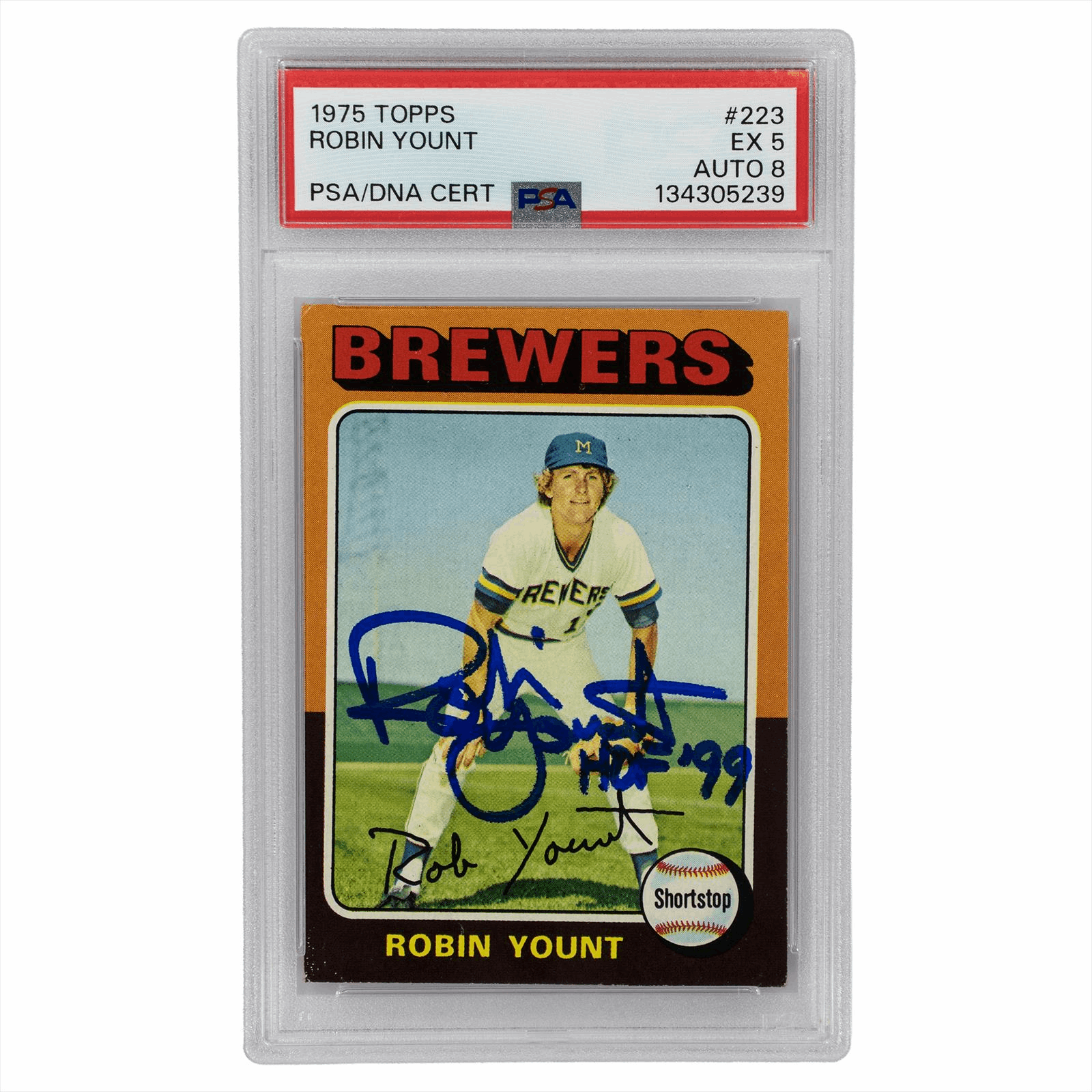 1975 Topps Robin Yount #223 PSA/DNA EX 5 AUTO 8