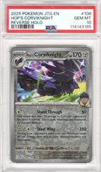 2025 Pokemon JTG En Hops Corviknight #108 PSA GEM MT 10 