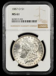 1887 O $1 NGC MS61
