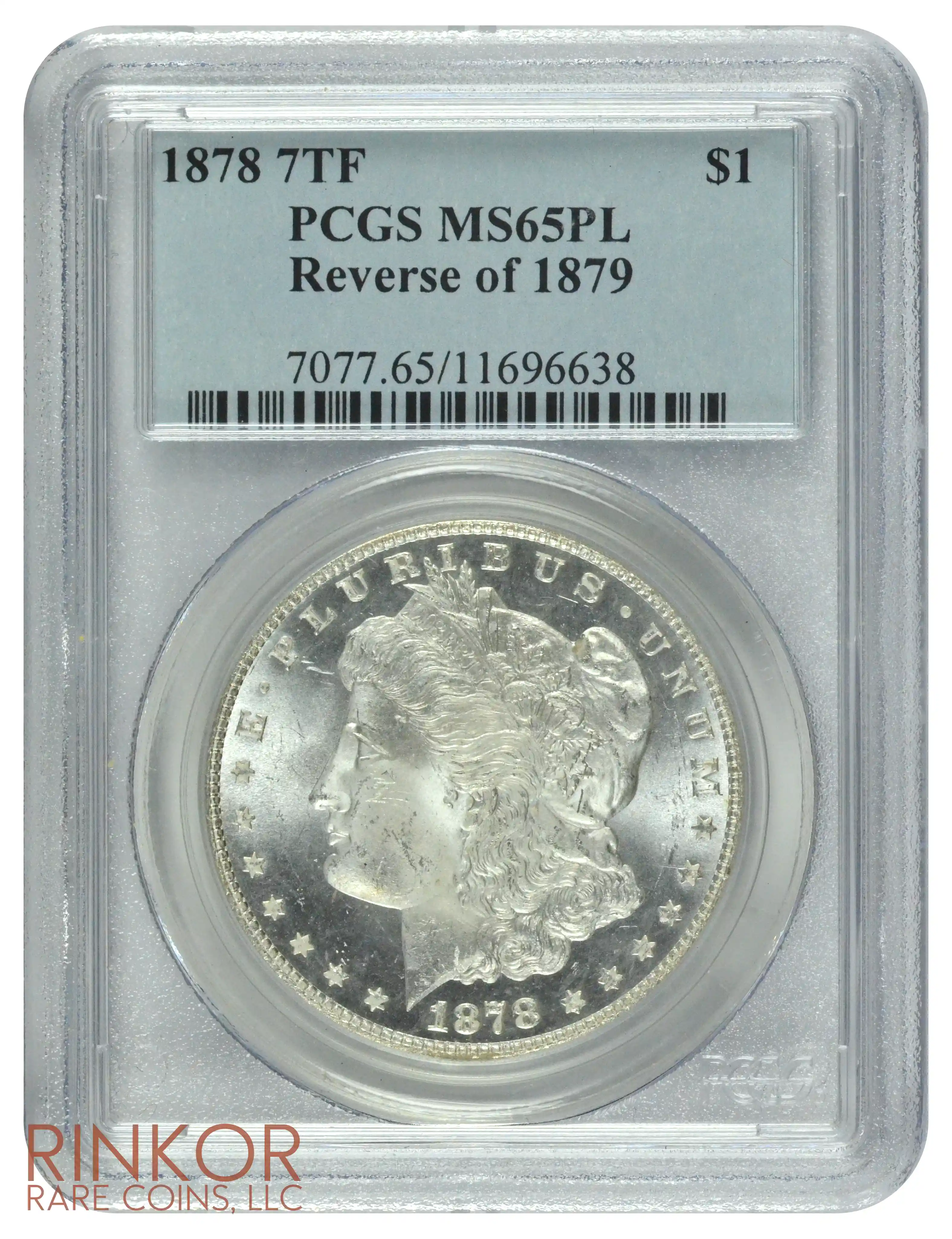 1878 7TF Reverse of 1879 $1 PCGS MS 65 PL