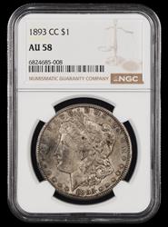 1893 CC $1 NGC AU-58