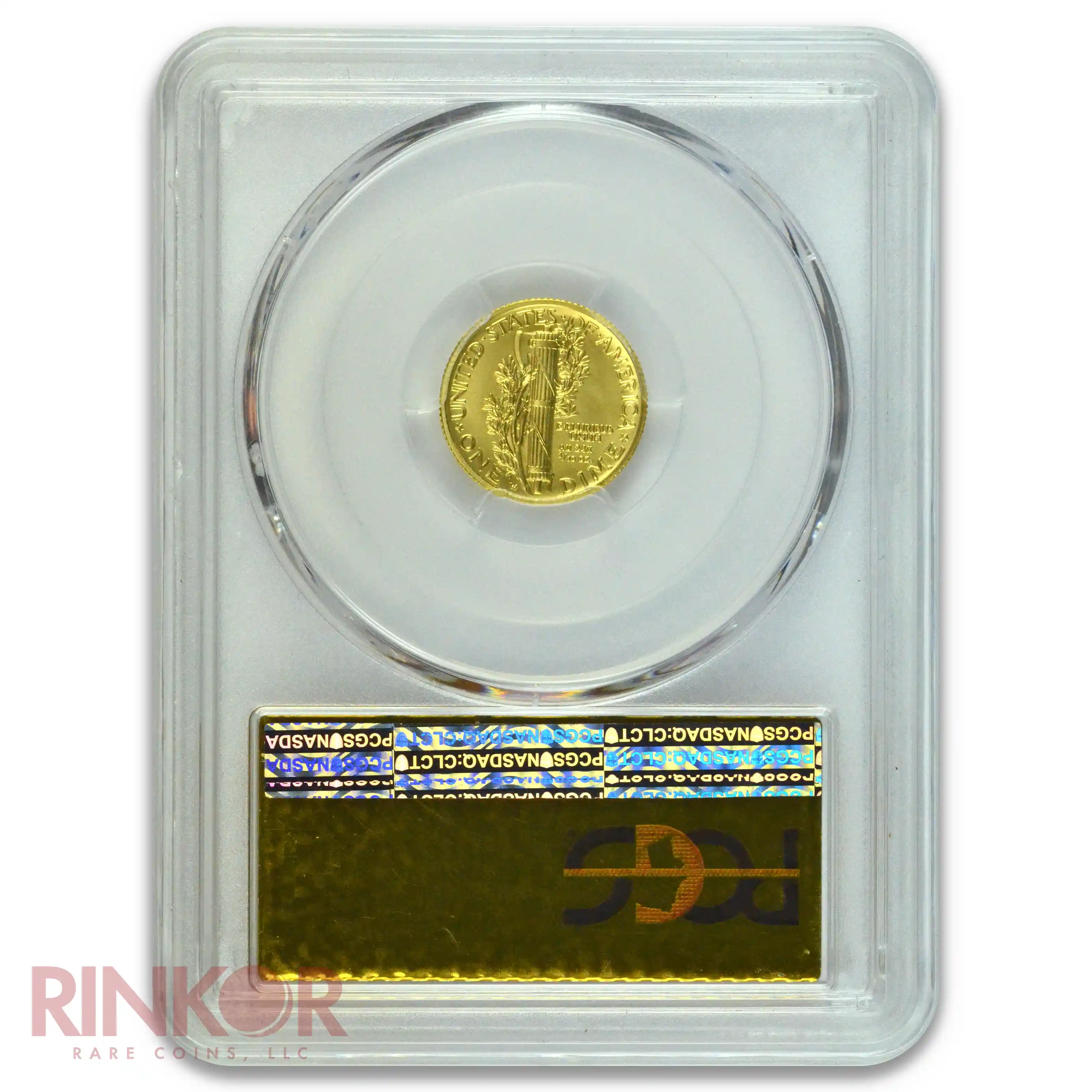 2016-W 1/10thoz Gold Mercury Dime Centennial First Strike Gold Foil PCGS SP 70
