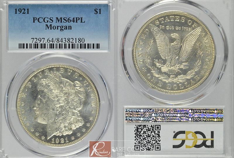 1921 Morgan $1 PCGS MS 64 PL