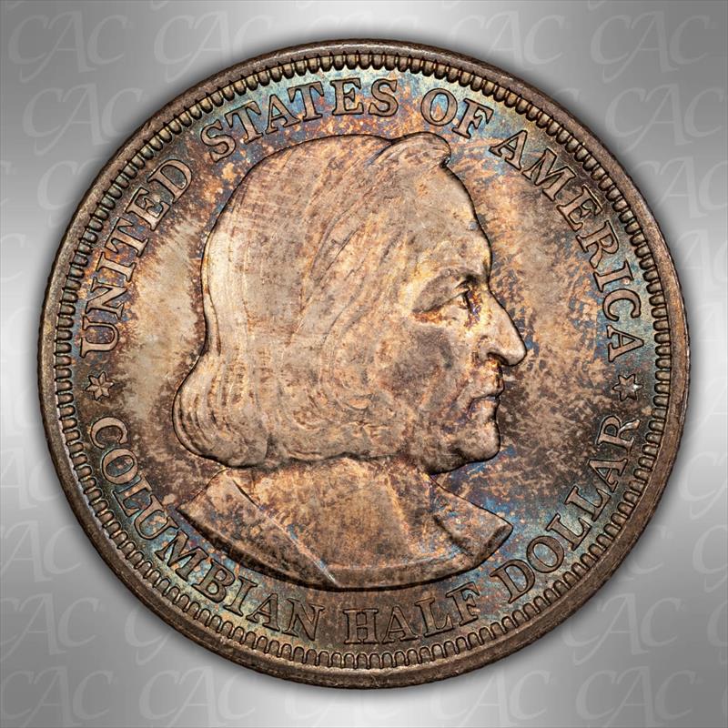 1893 Columbian 50C CACG MS 66