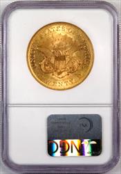 1861 Liberty Head $20 NGC AU55