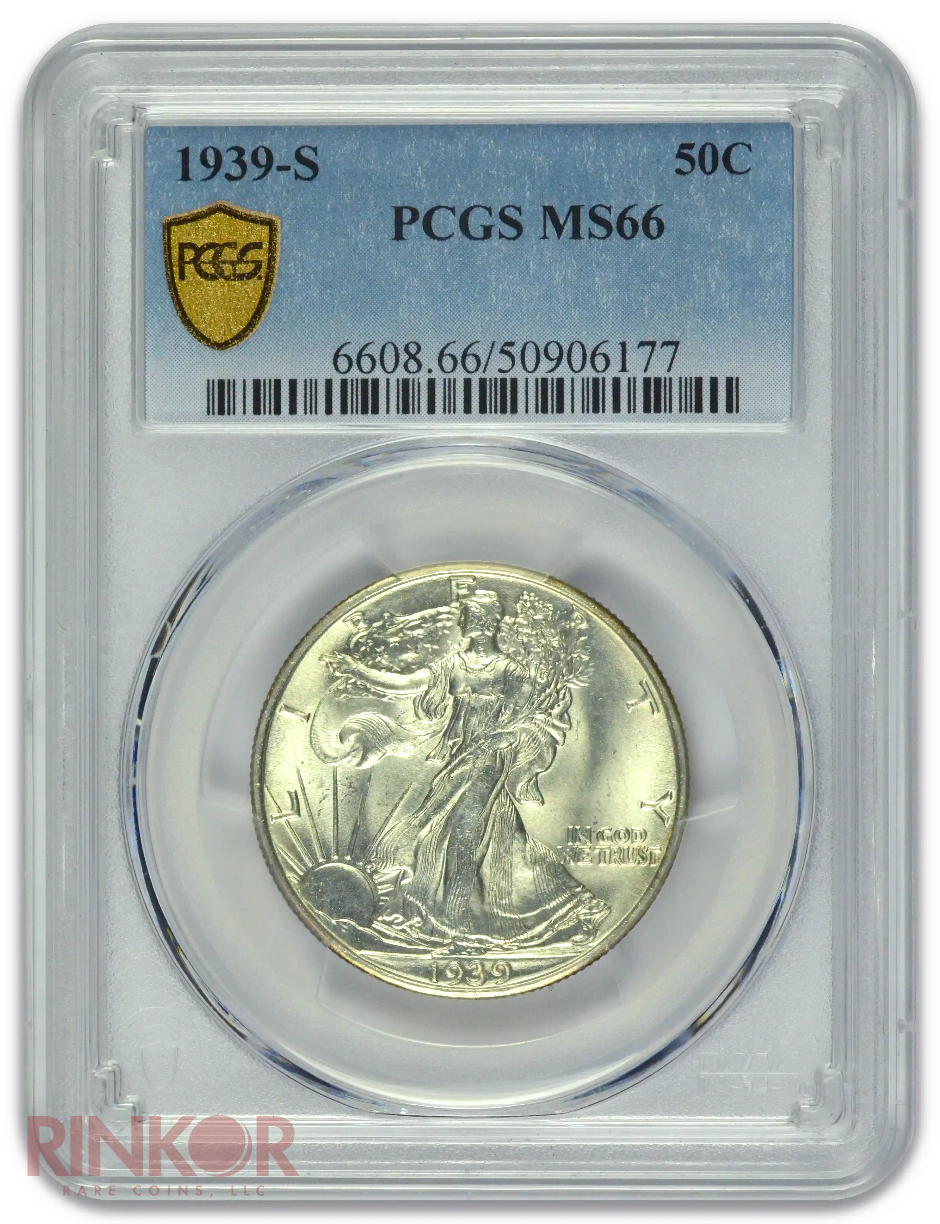 1939-S Walking Liberty Half Dollar PCGS MS 66