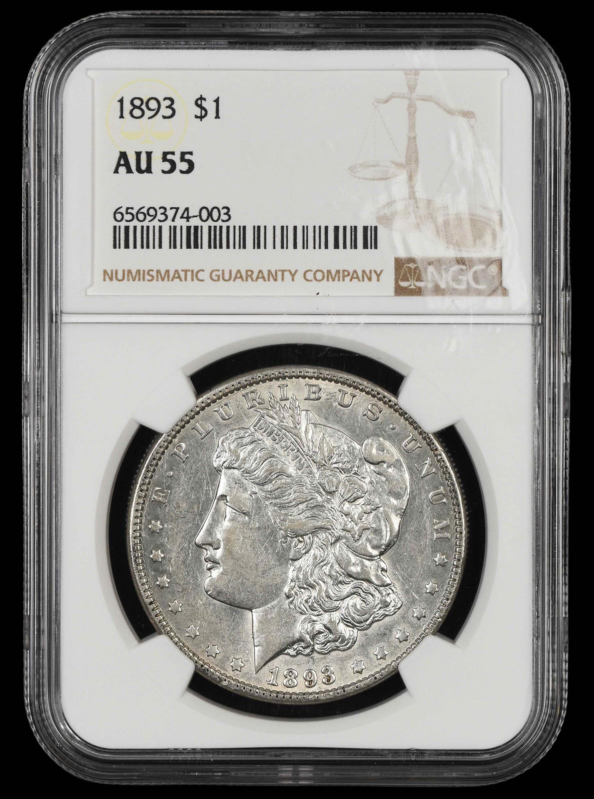 1893 $1 NGC AU-55